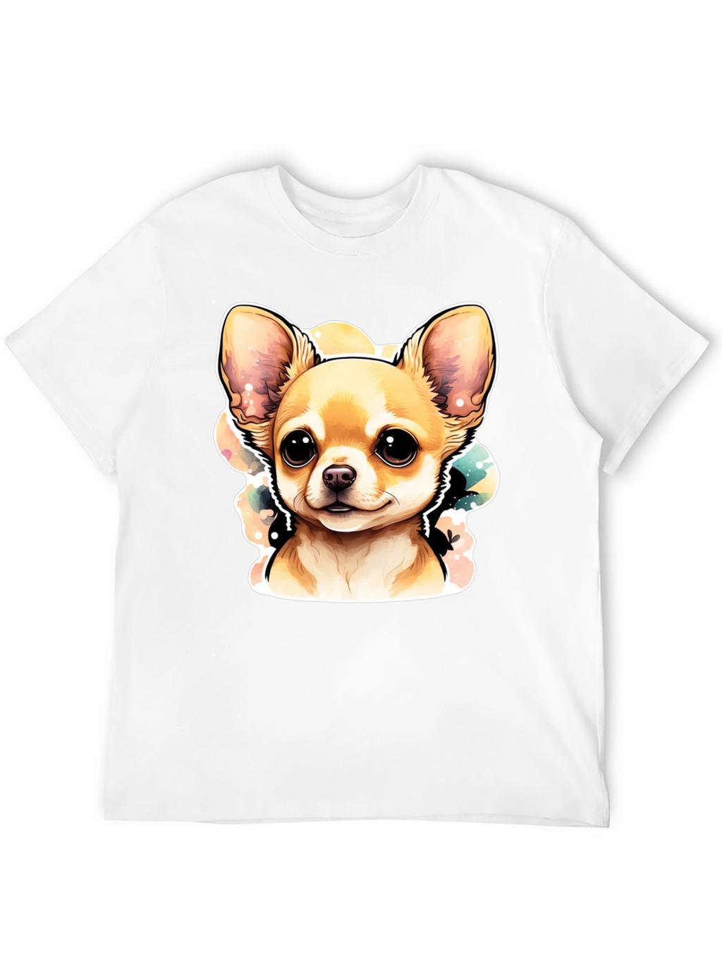 Cute Chihuahua Dog Graphic Black T-Shirt