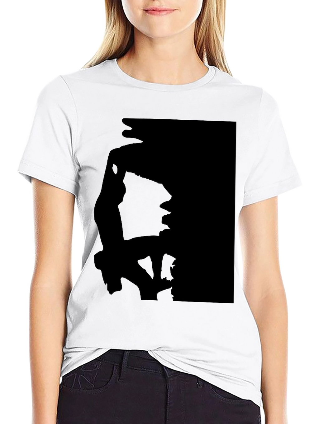 Silhouette Print Black T-Shirt