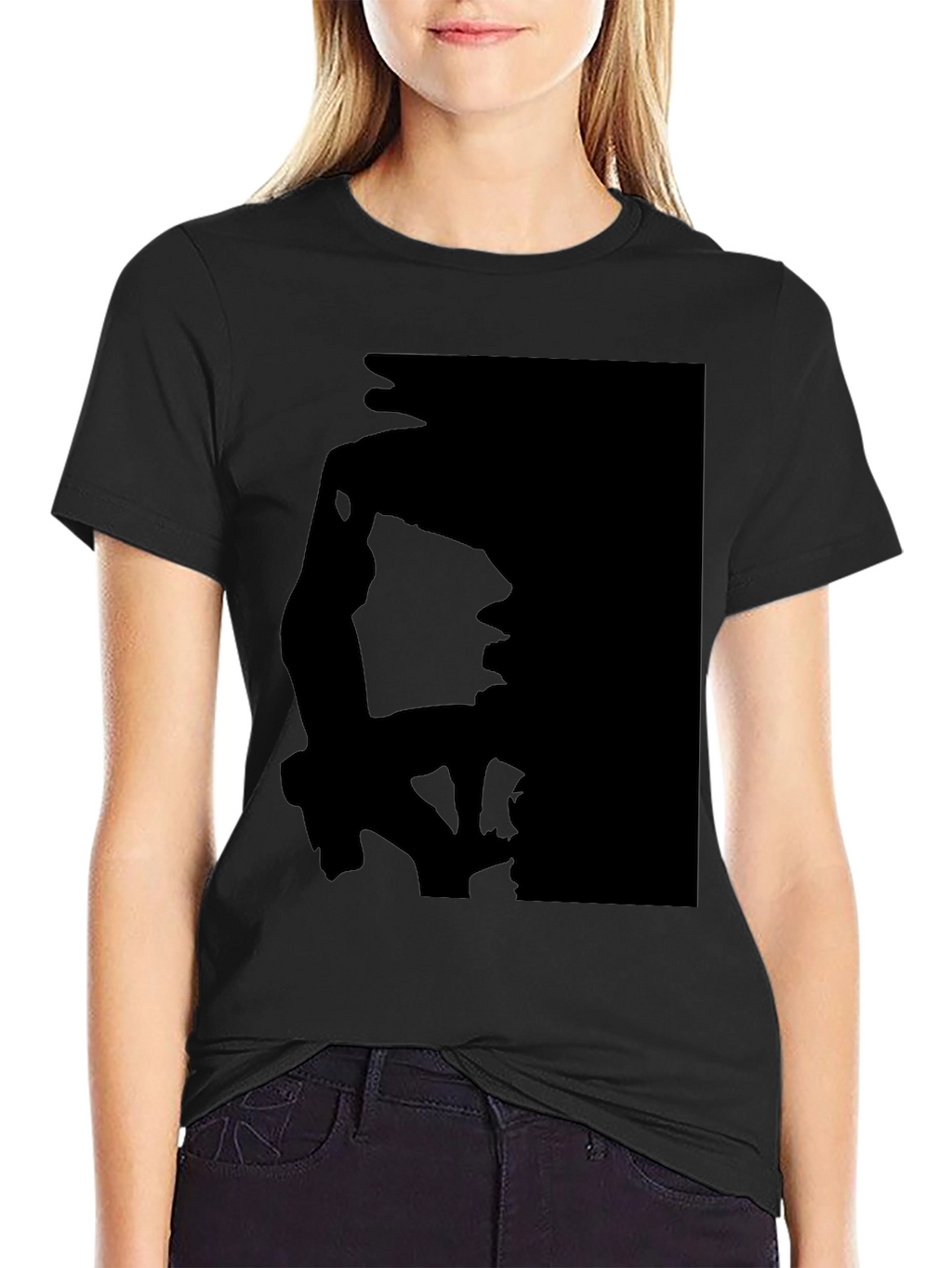 Silhouette Print Black T-Shirt