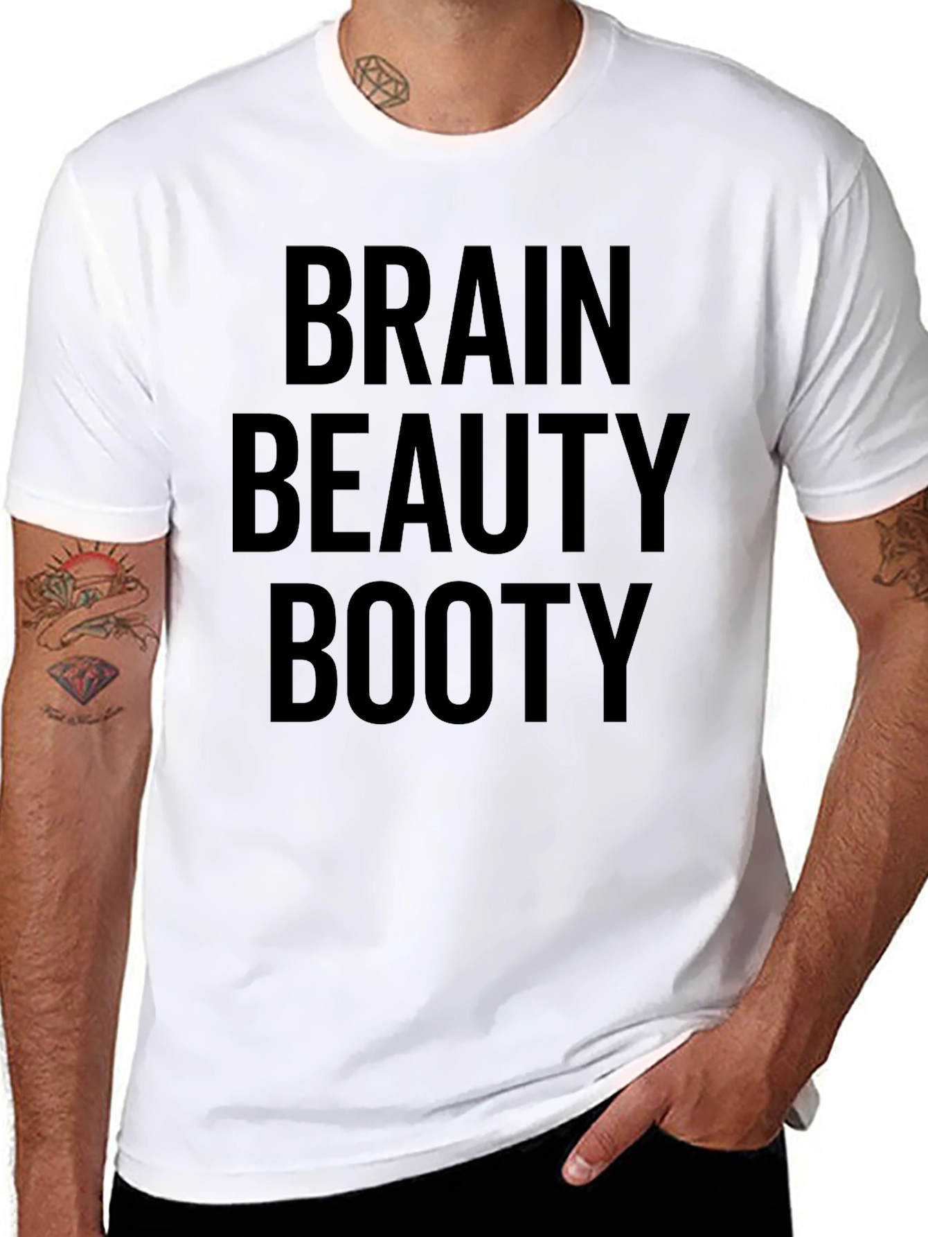 Brain Beauty Booty T-Shirt - Funny Graphic Tee
