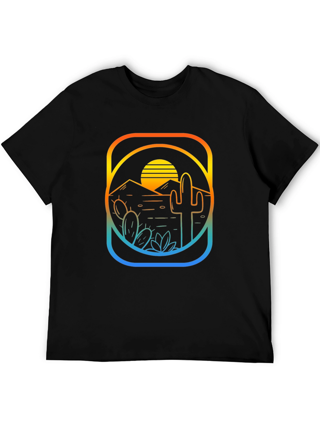 Sunset Cactus Graphic T-Shirt - Desert Vibes