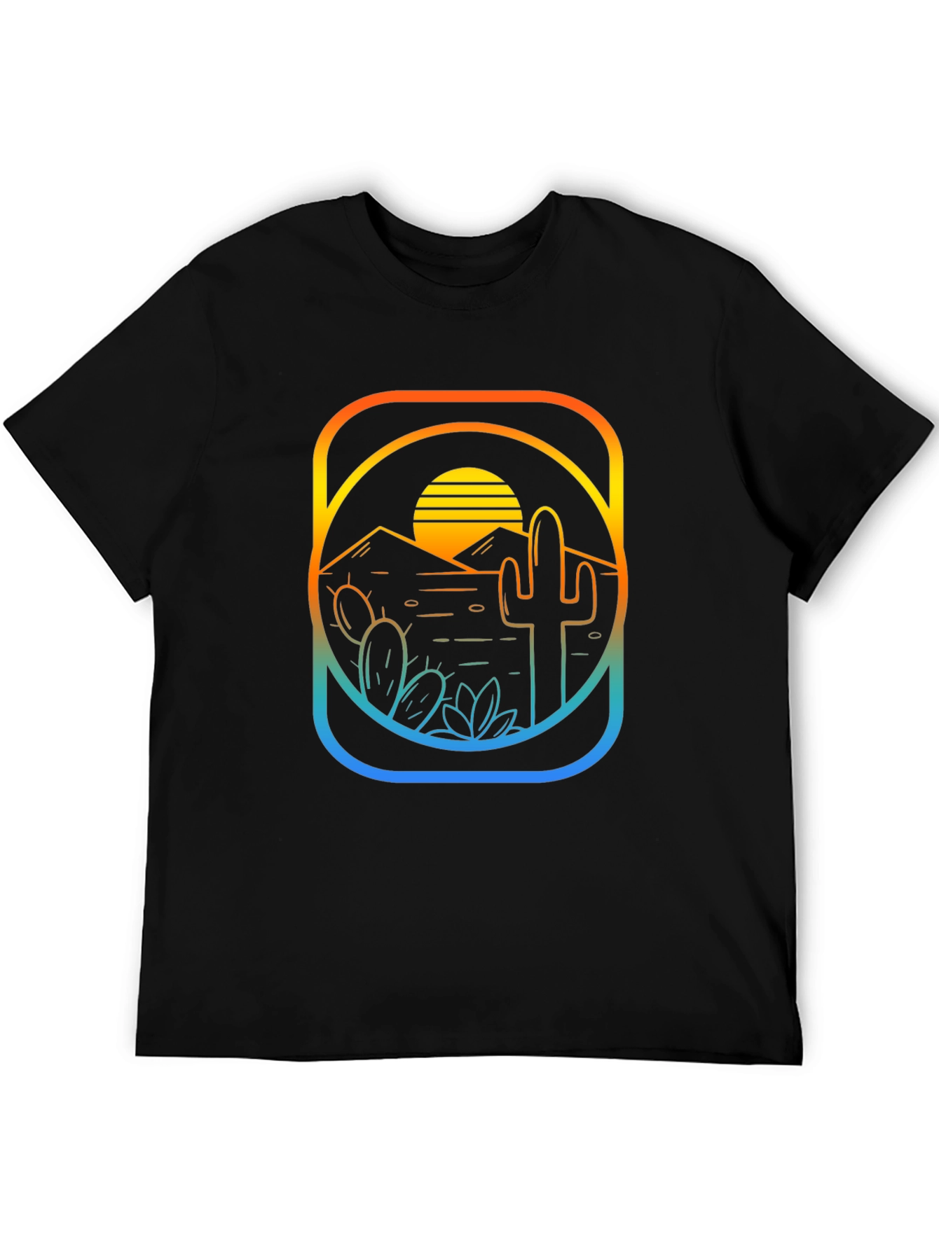 Sunset Cactus Graphic T-Shirt - Desert Vibes