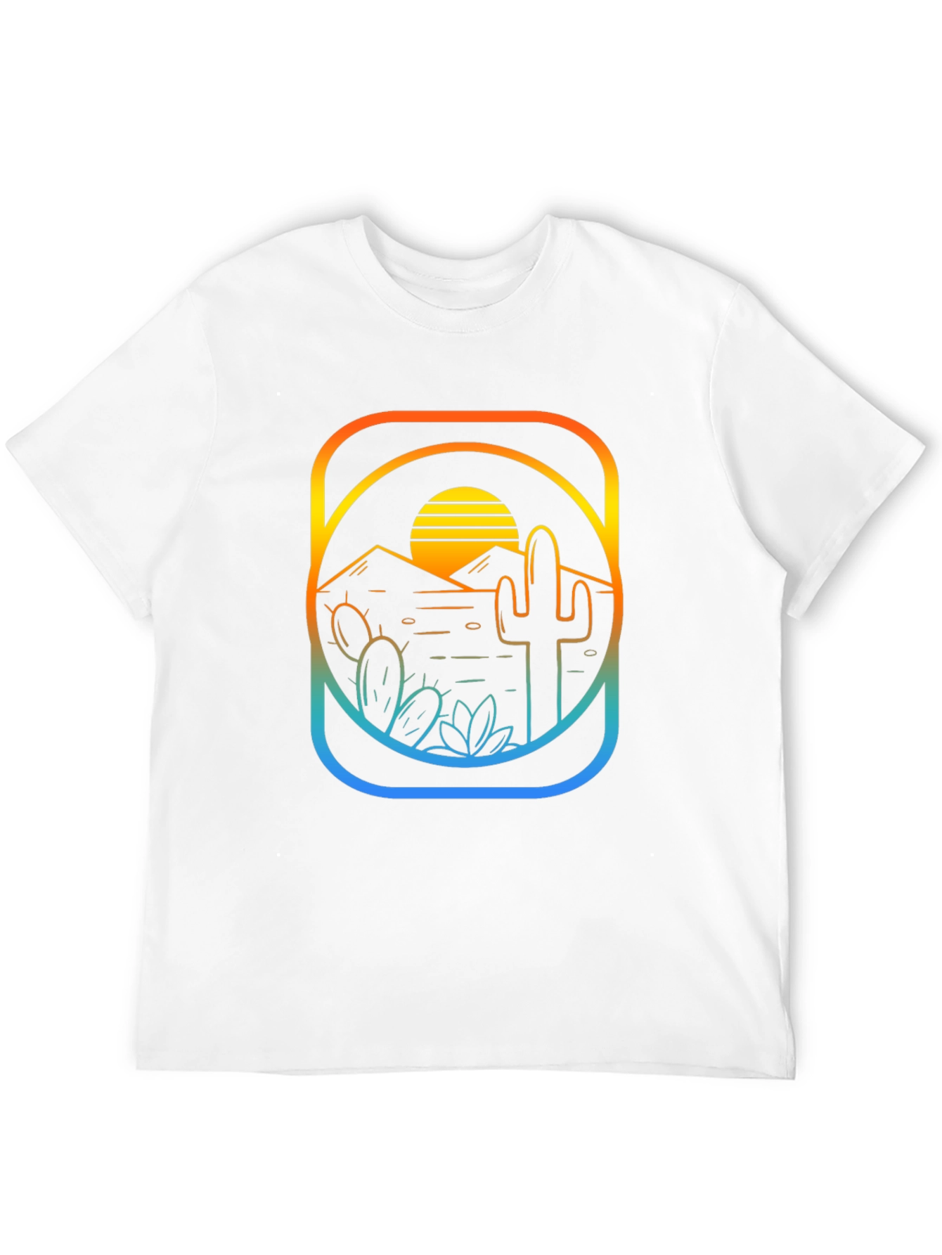 Sunset Cactus Graphic T-Shirt - Desert Vibes
