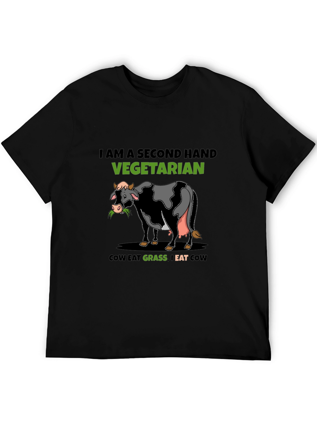 Second-Hand Vegetarian Graphic Tee - Eat Cow