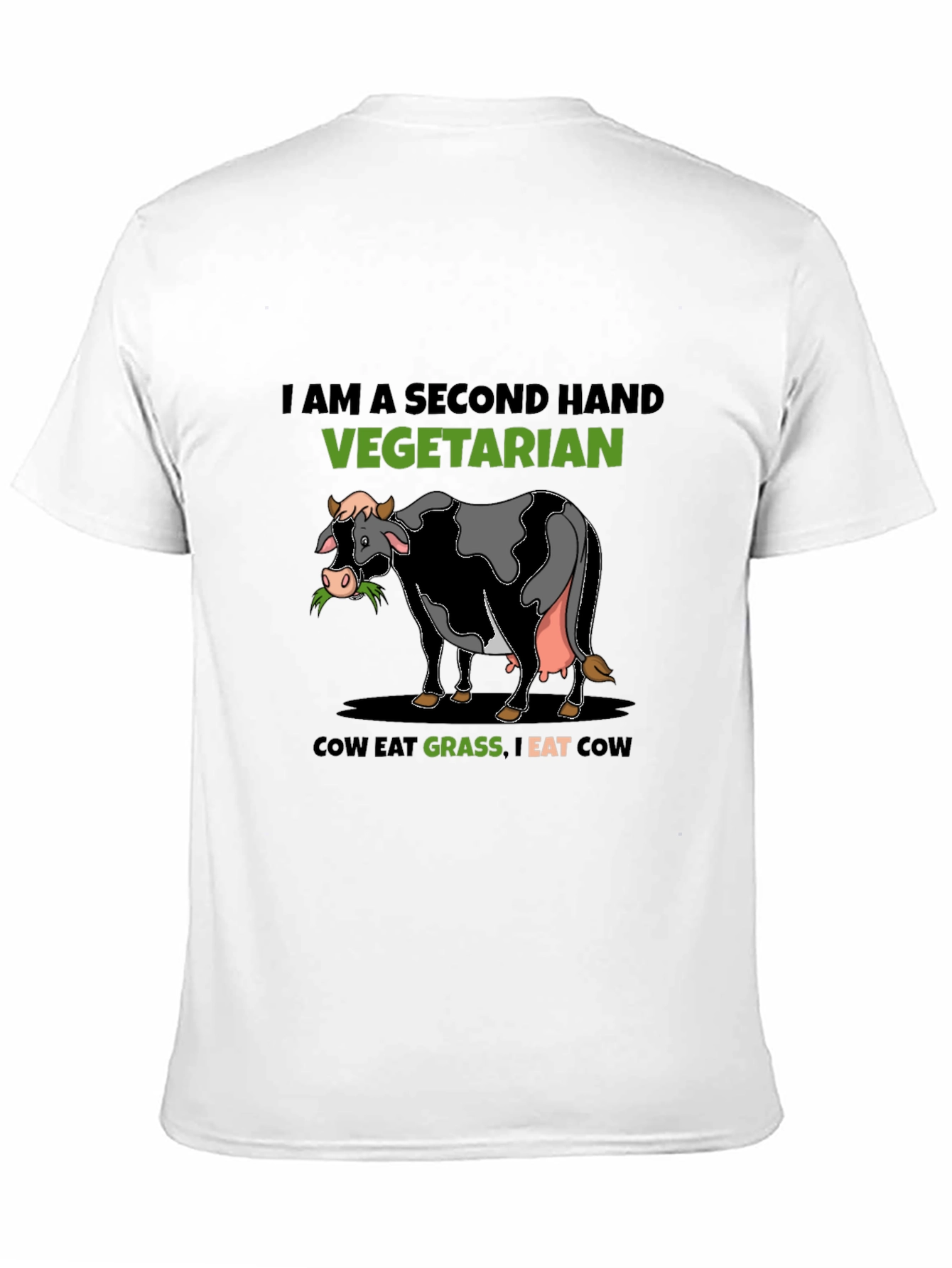 Second-Hand Vegetarian Graphic Tee - Eat Cow