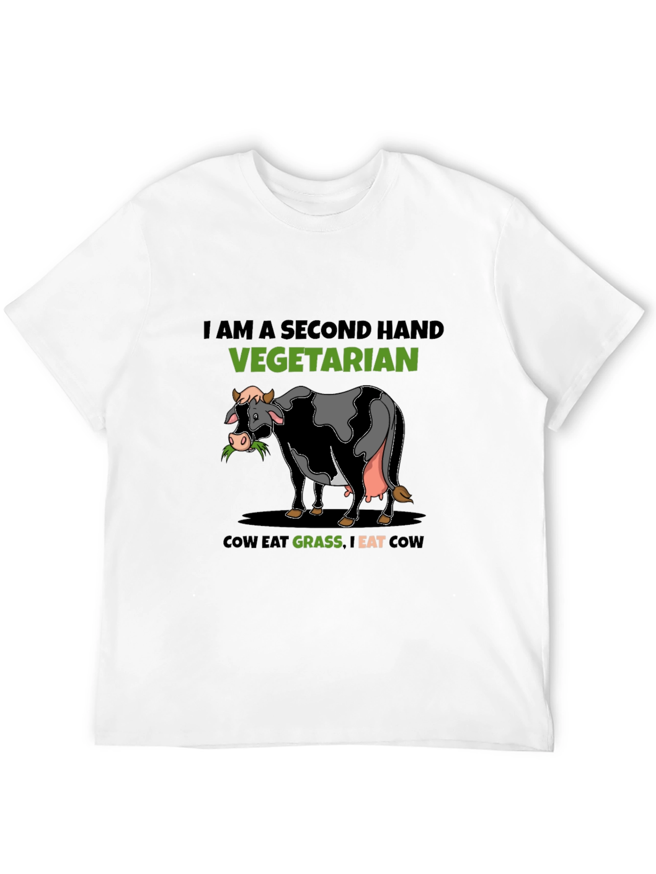 Second-Hand Vegetarian Graphic Tee - Eat Cow