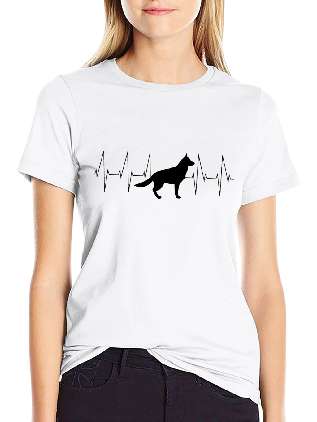 German Shepherd Heartbeat T-Shirt - Dog Lover Tee