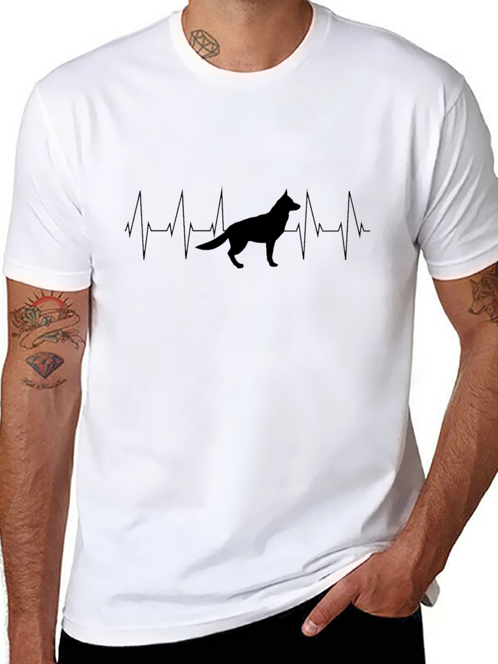German Shepherd Heartbeat T-Shirt - Dog Lover Tee