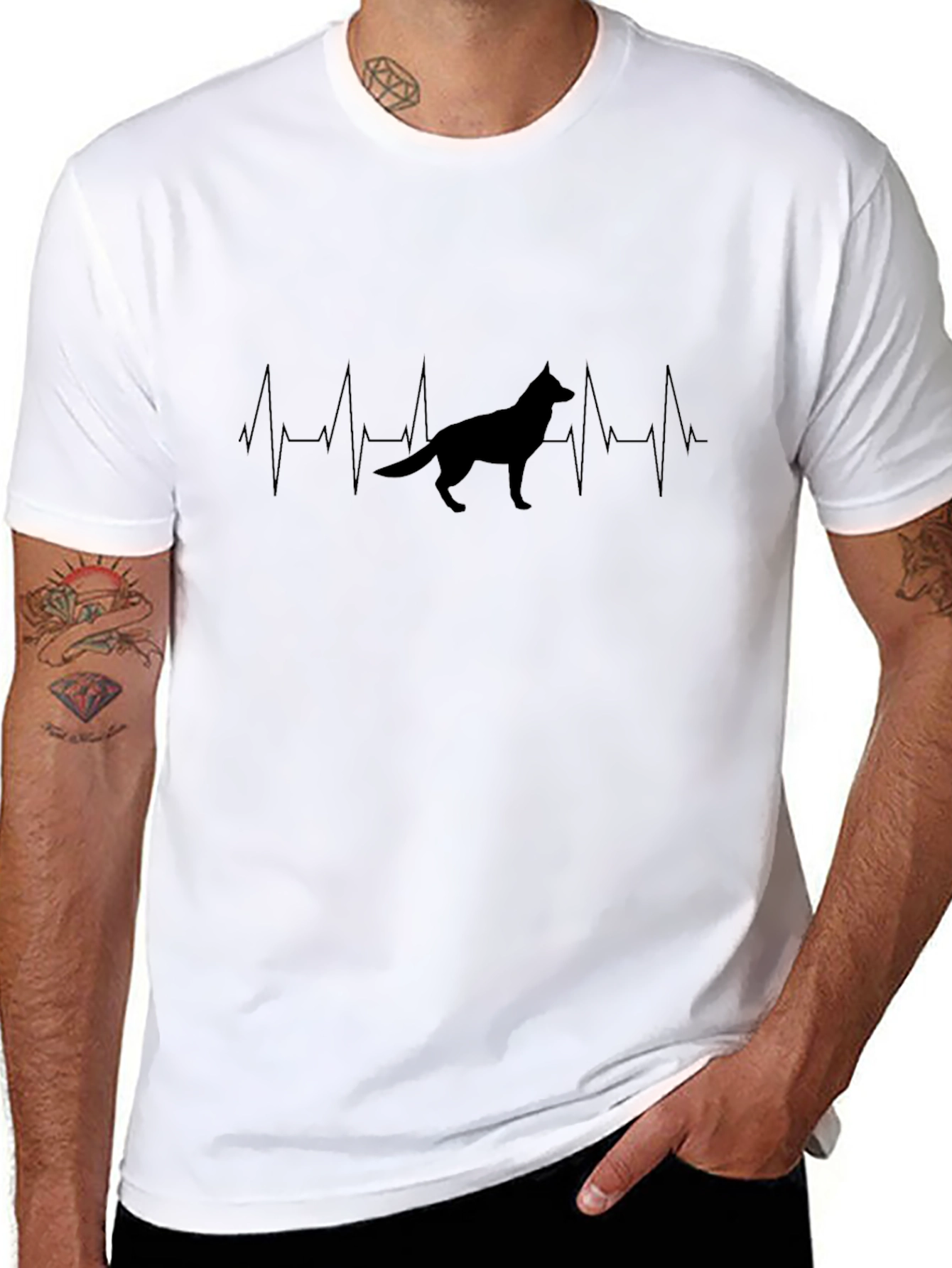 German Shepherd Heartbeat T-Shirt - Dog Lover Tee