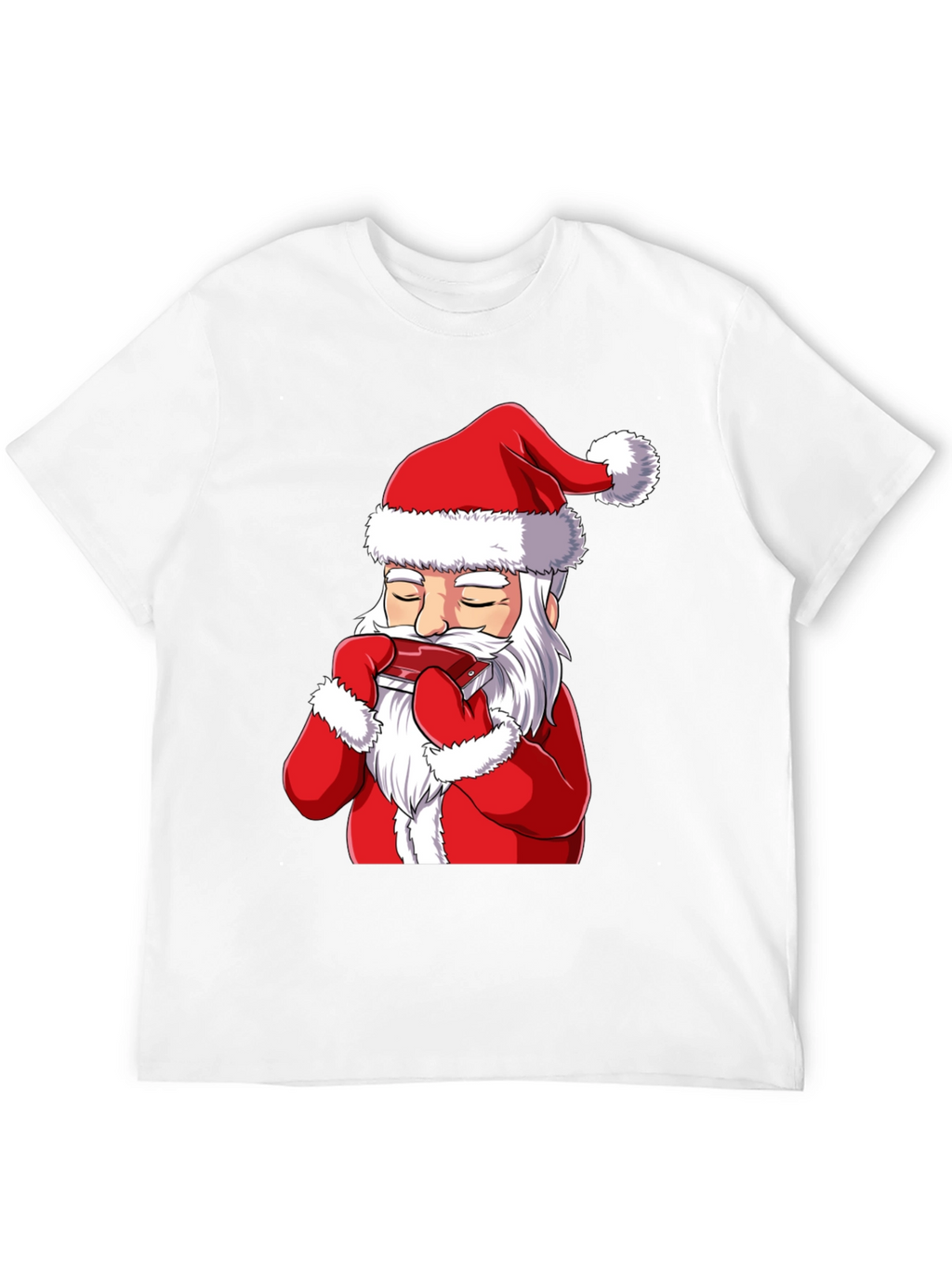 Santa Claus Harmonica Player Graphic T-Shirt
