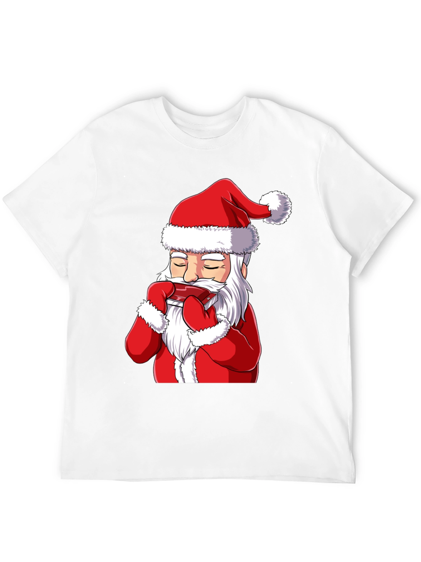 Santa Claus Harmonica Player Graphic T-Shirt