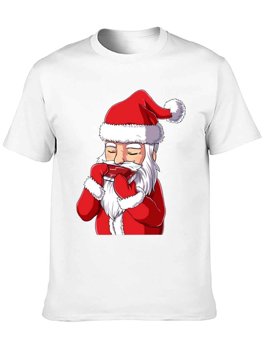Santa Claus Harmonica Player Graphic T-Shirt