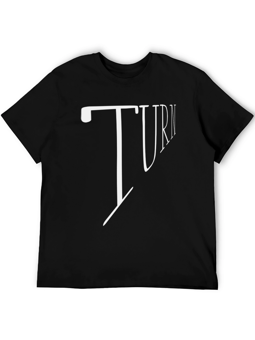 Turn Graphic Print Black T-Shirt
