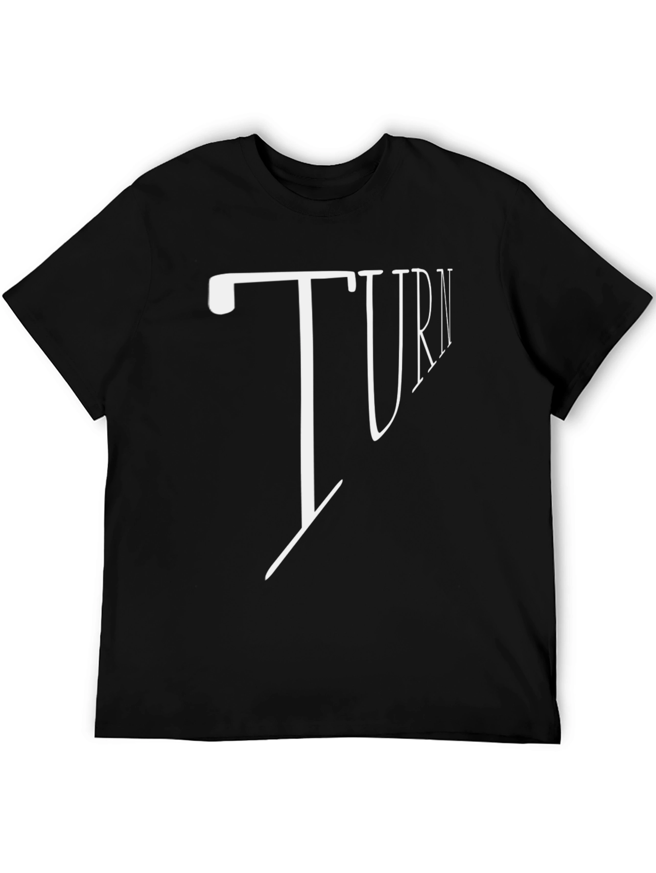Turn Graphic Print Black T-Shirt