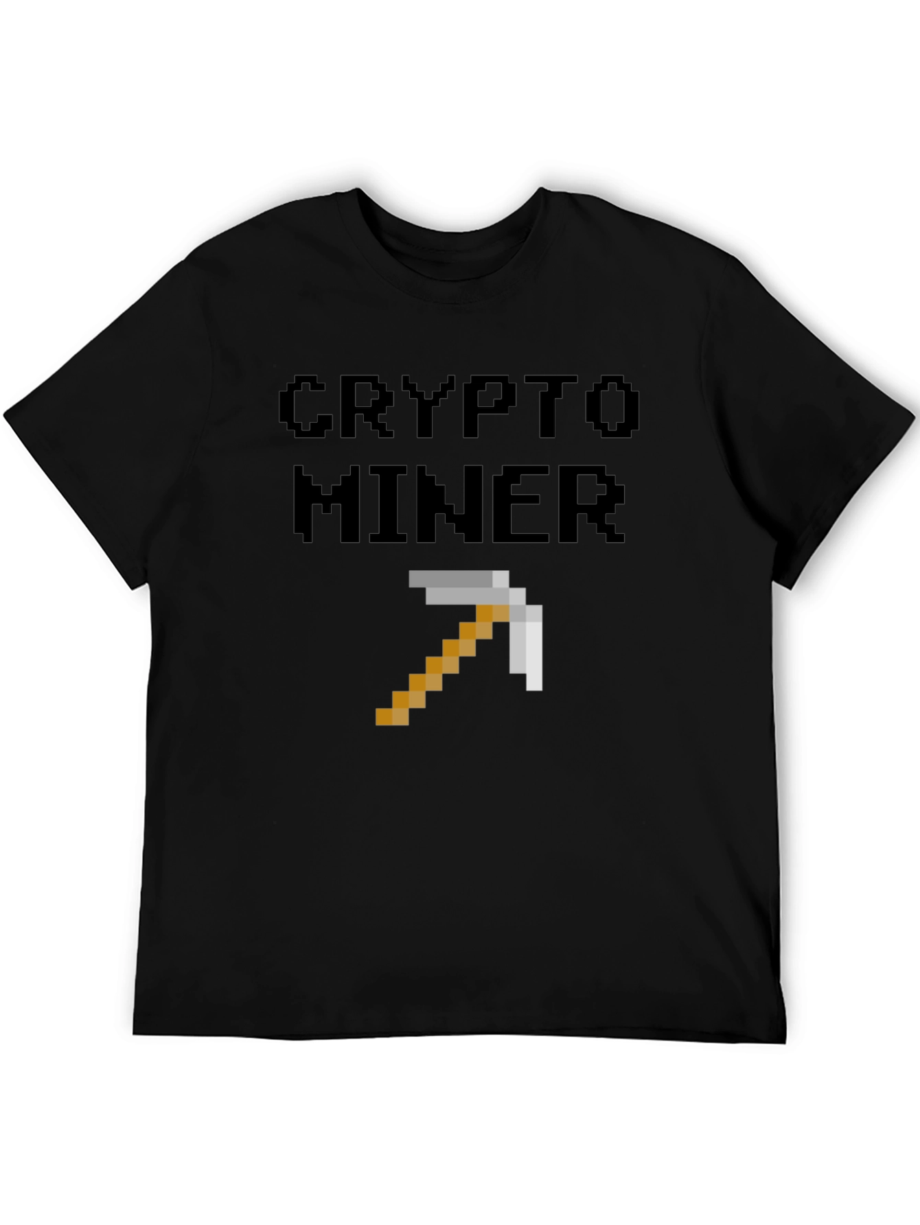 Crypto Miner Pixel Art Black T-Shirt