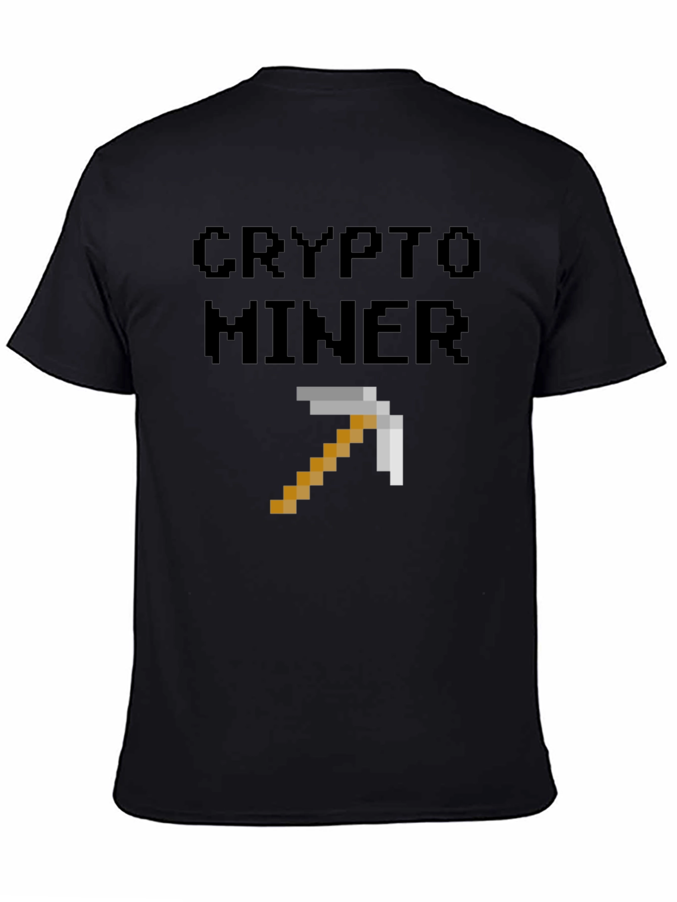 Crypto Miner Pixel Art Black T-Shirt