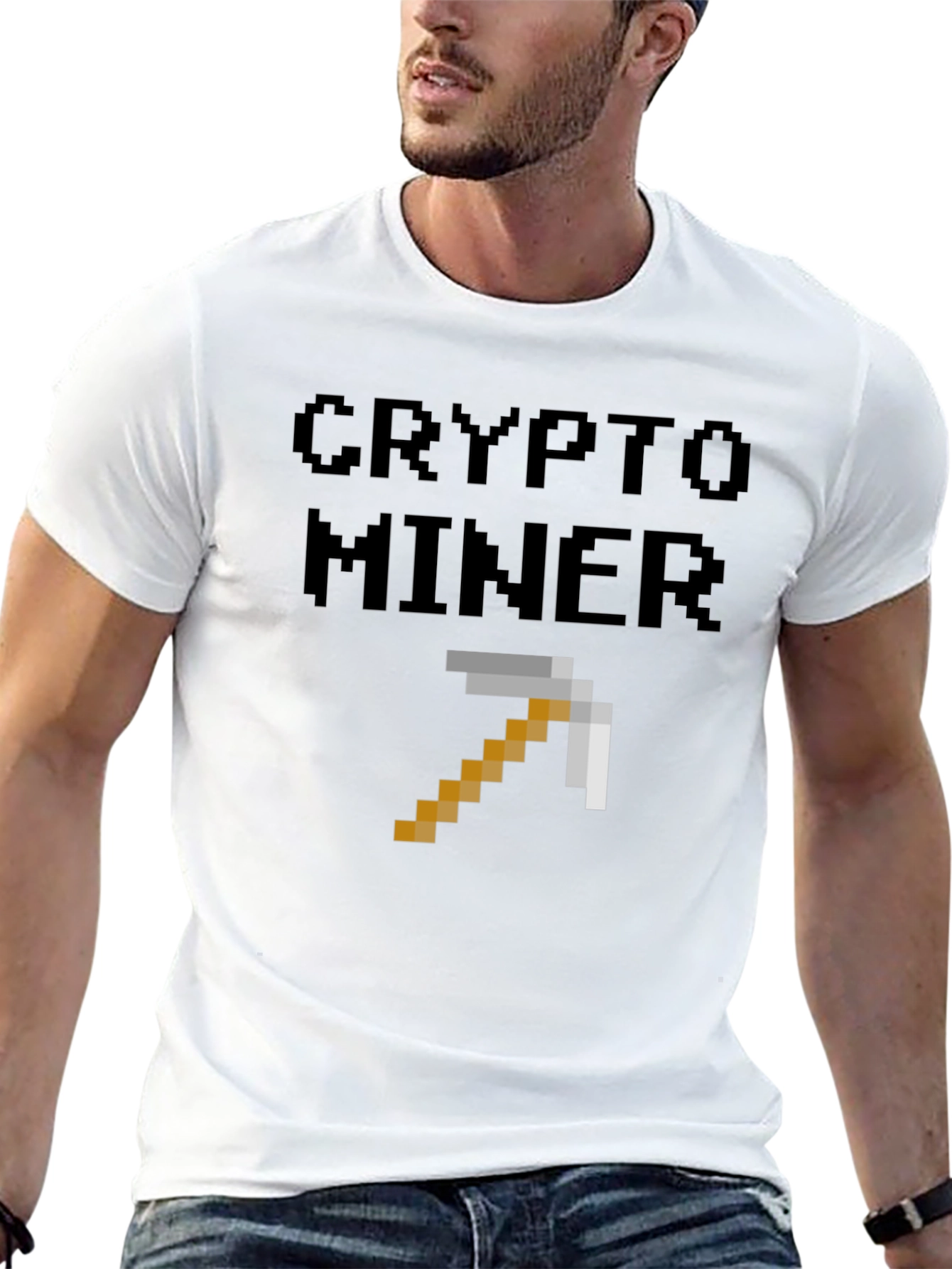 Crypto Miner Pixel Art Black T-Shirt