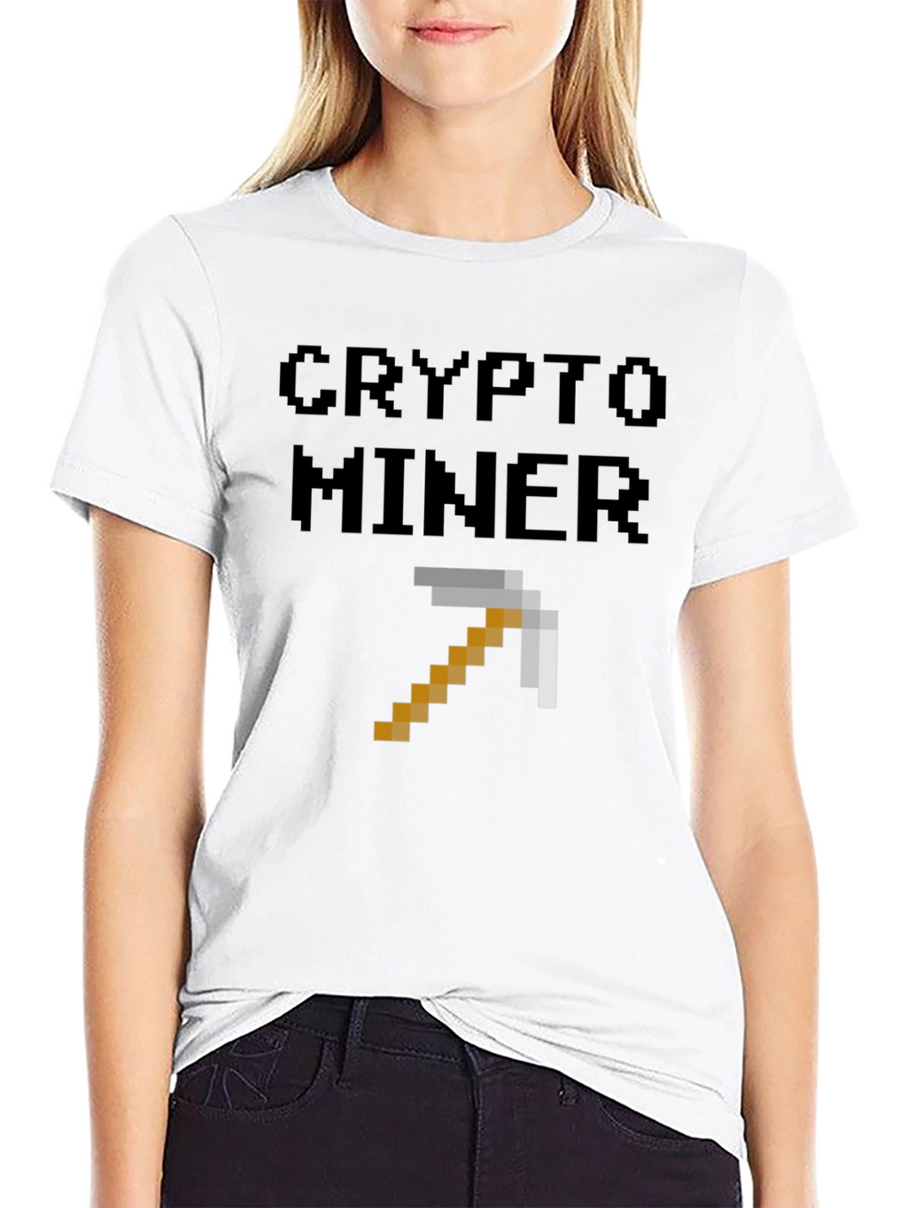 Crypto Miner Pixel Art Black T-Shirt