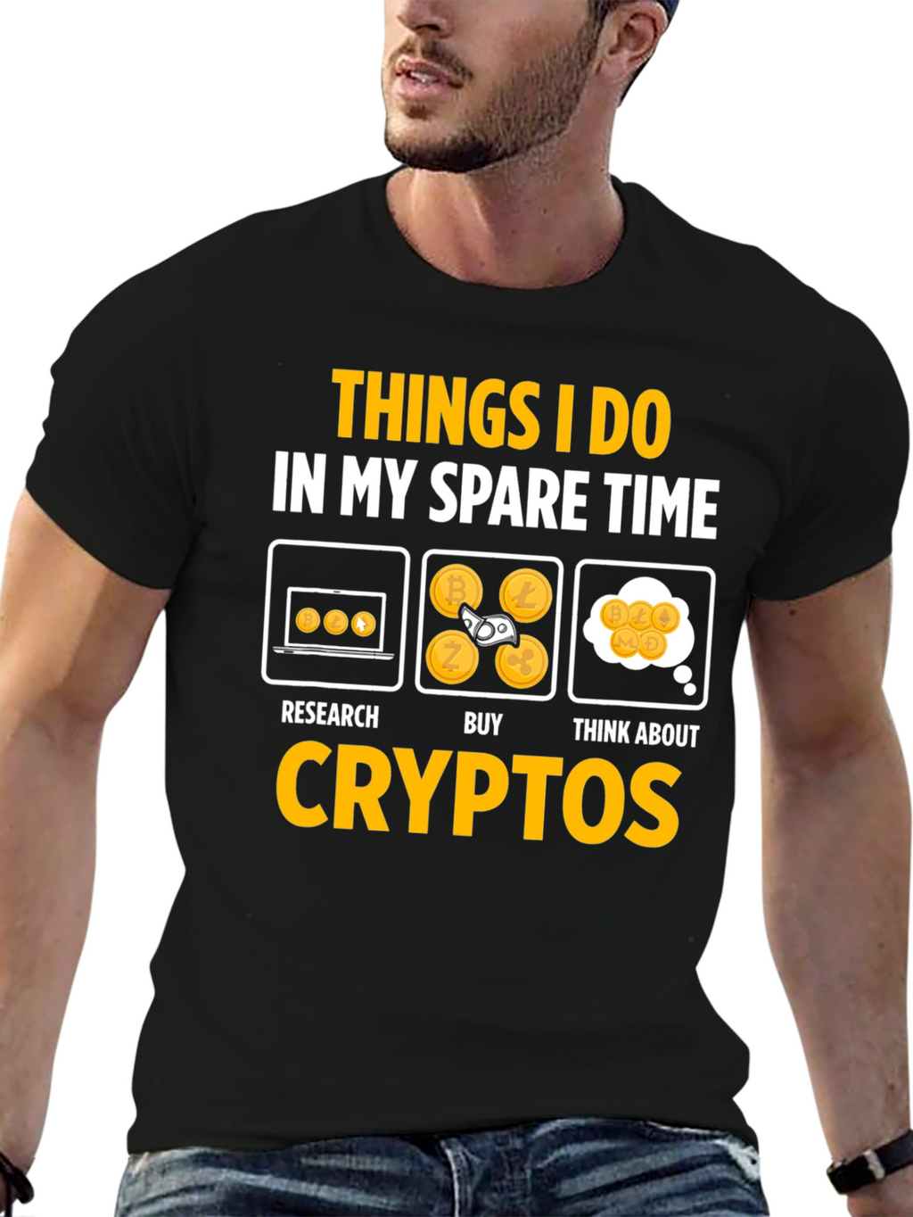 Crypto Spare Time Graphic T-Shirt
