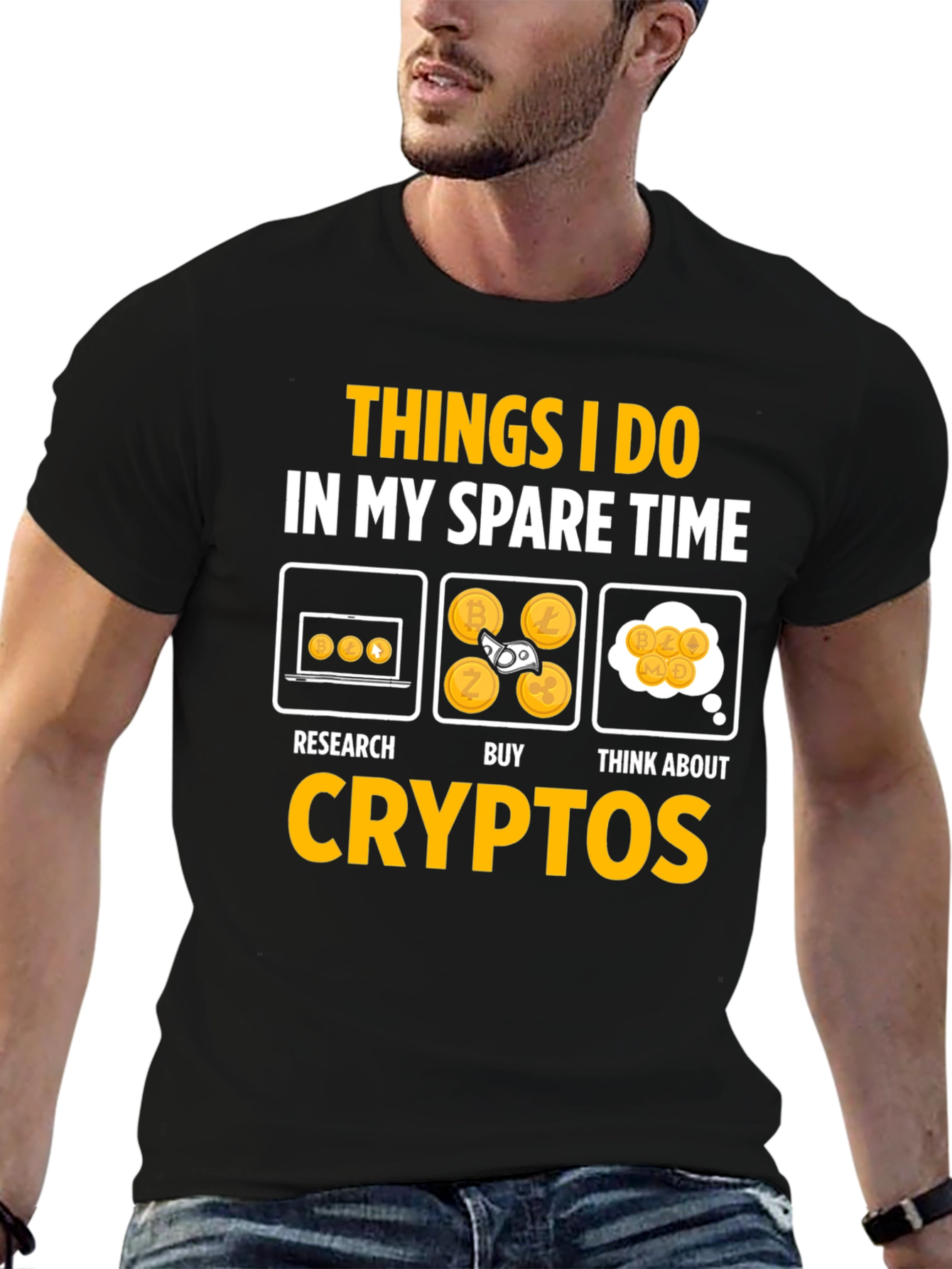 Crypto Spare Time Graphic T-Shirt