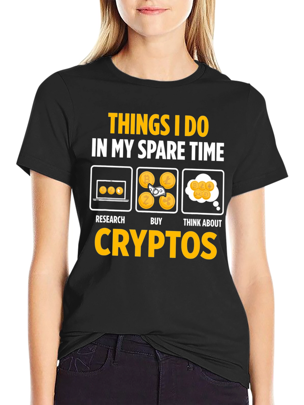 Crypto Spare Time Graphic T-Shirt