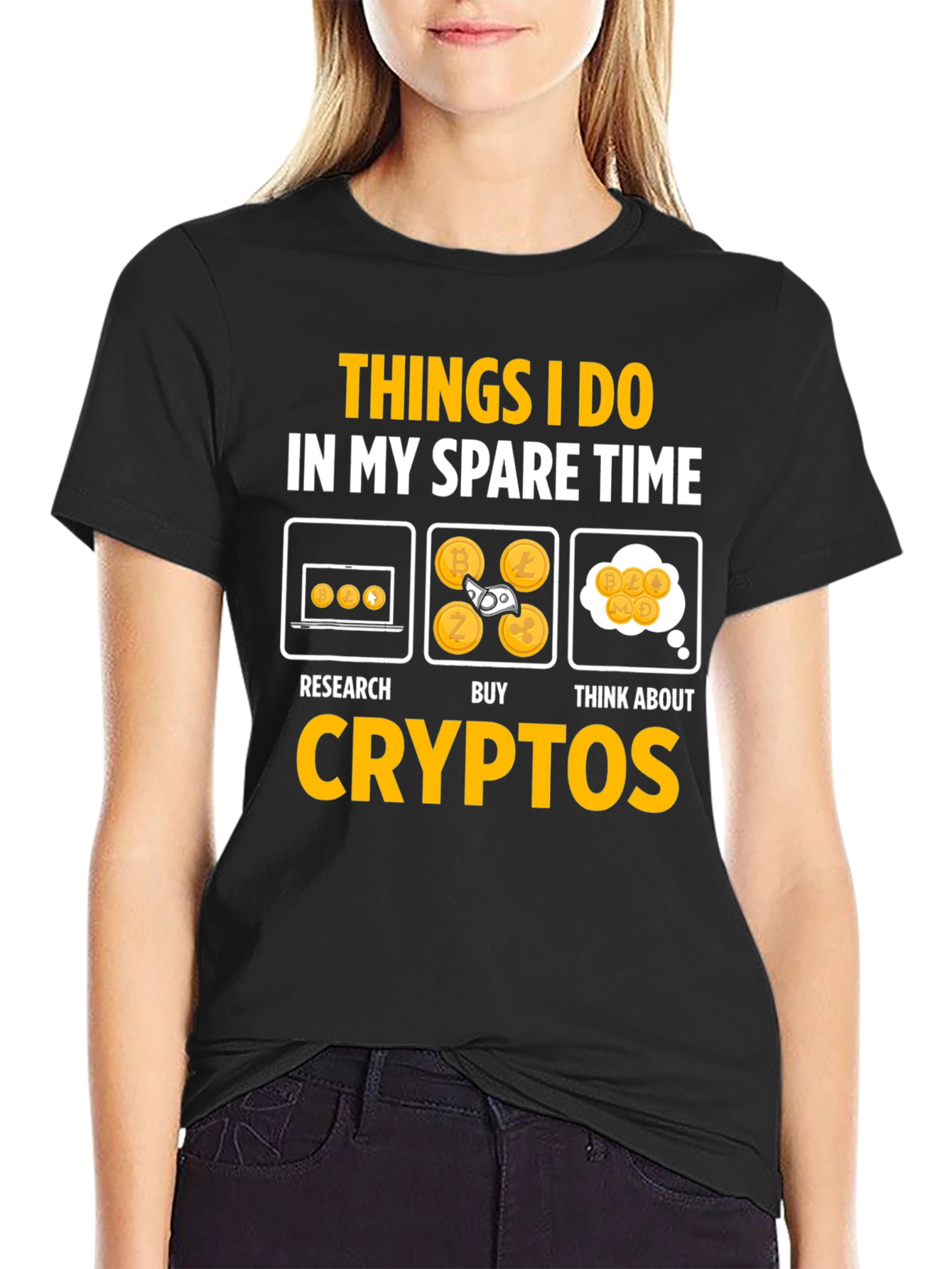 Crypto Spare Time Graphic T-Shirt