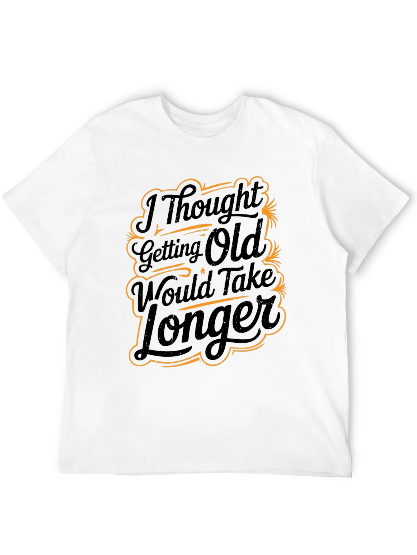 Funny Getting Old Graphic Print Black T-Shirt