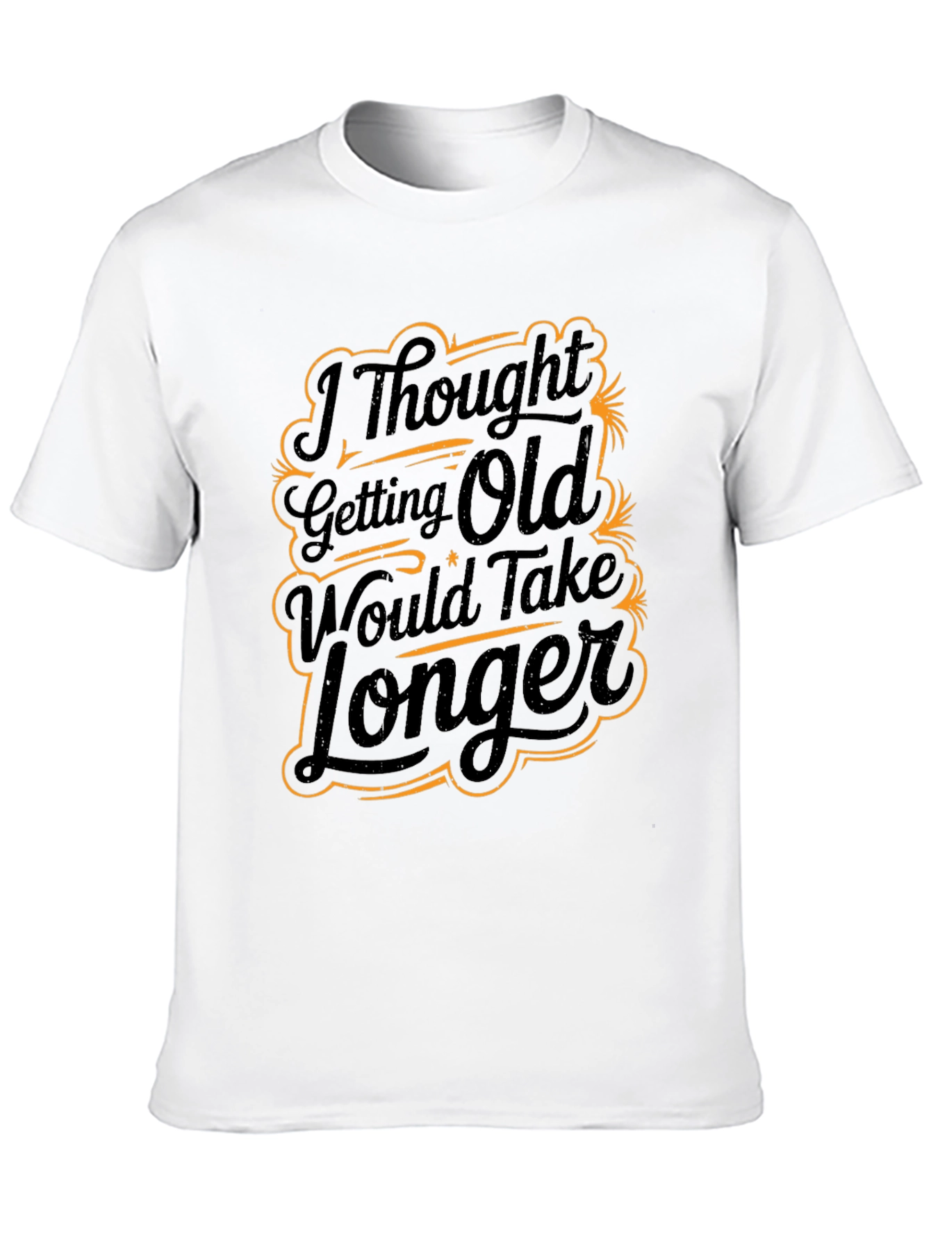 Funny Getting Old Graphic Print Black T-Shirt