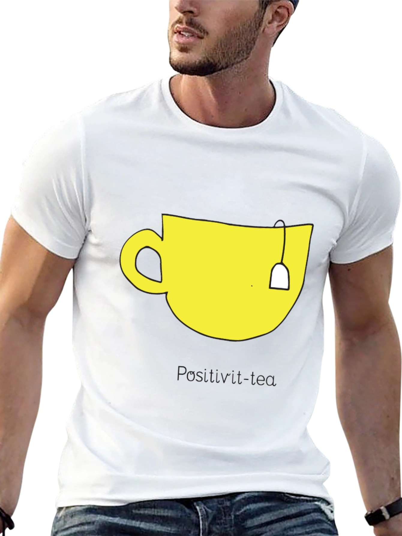 Teacup Graphic Tee - Mens Black Cotton T-Shirt