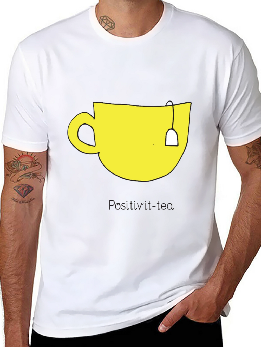 Teacup Graphic Tee - Mens Black Cotton T-Shirt