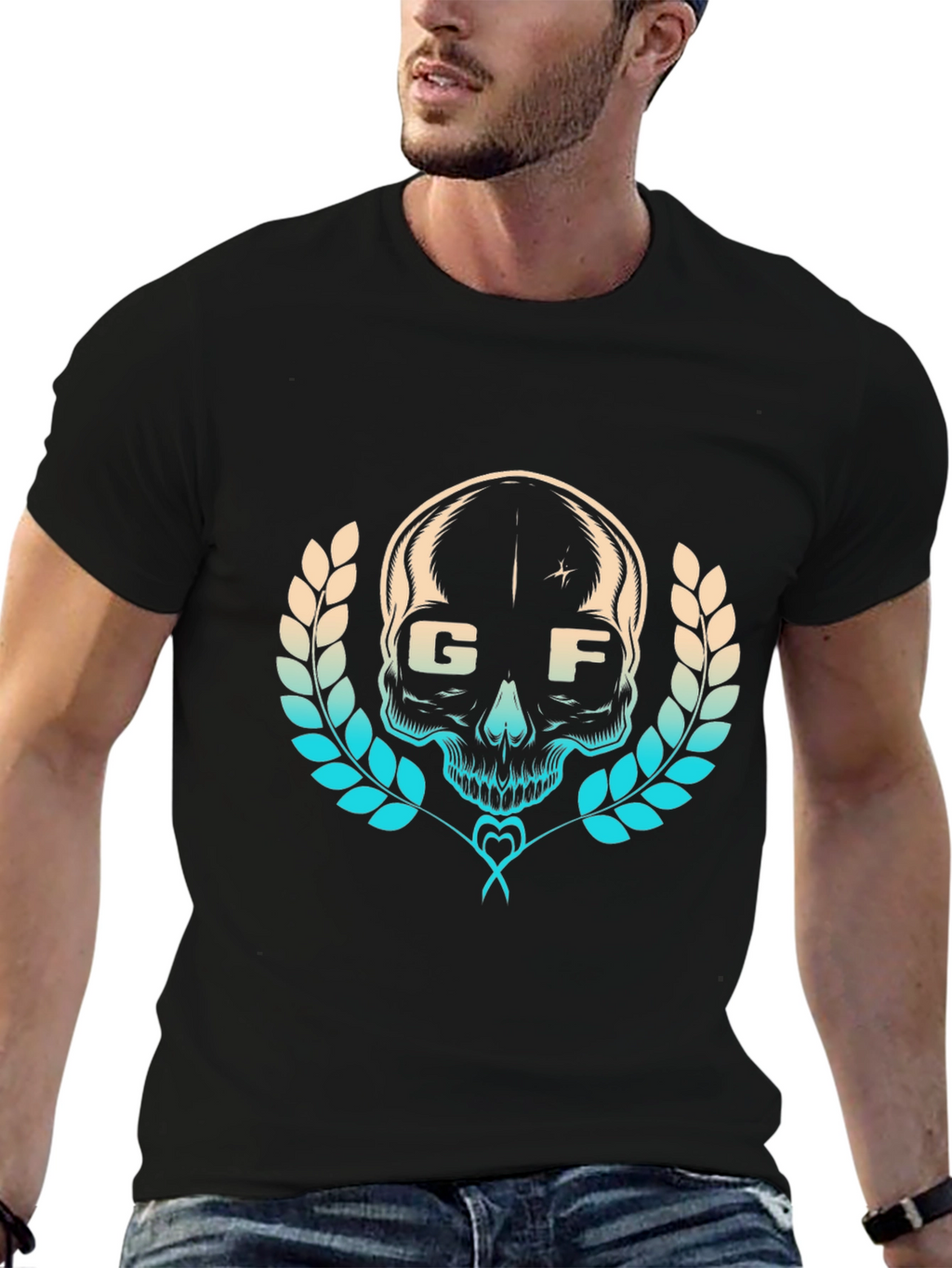 Skull Graphic Tee - Stylish Black T-Shirt