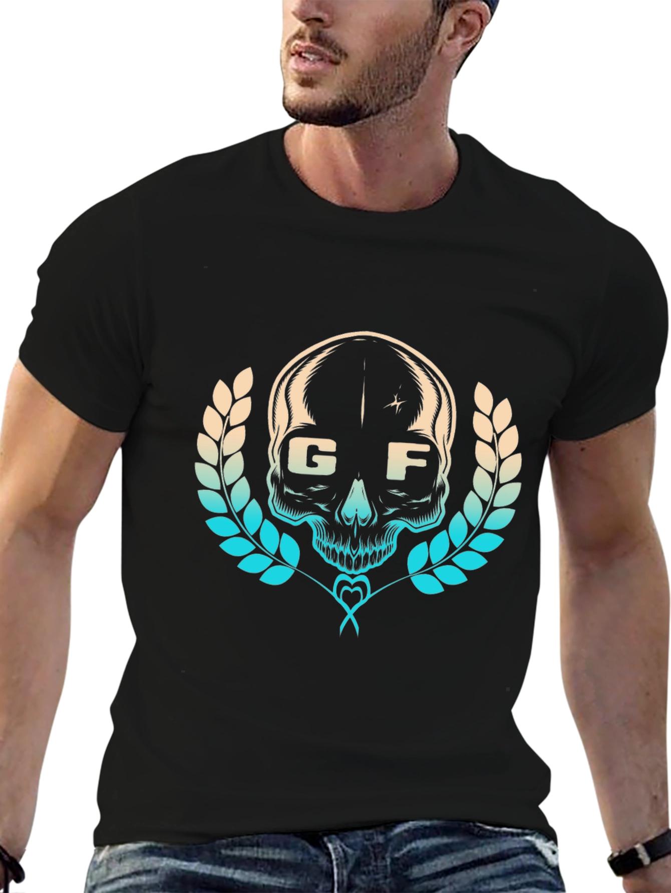 Skull Graphic Tee - Stylish Black T-Shirt