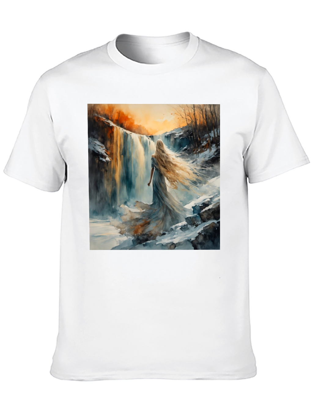 Waterfall Maiden Graphic Tee - Stylish Comfort