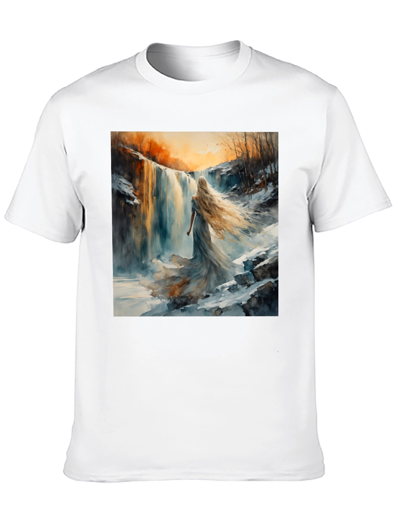 Waterfall Maiden Graphic Tee - Stylish Comfort