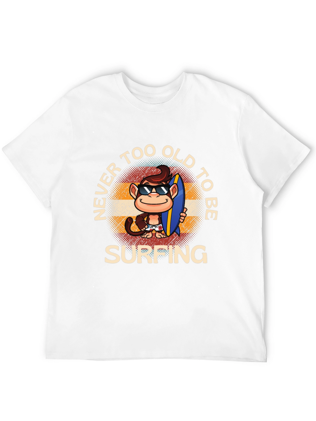 Never Too Old to Surf Monkey T-Shirt