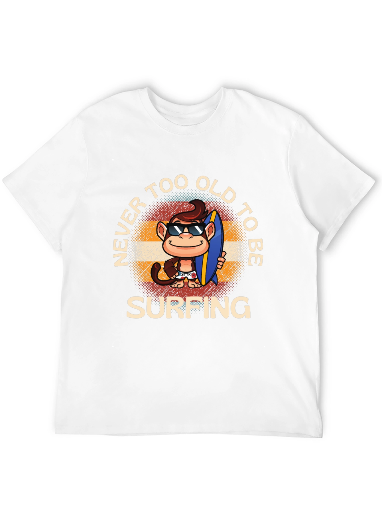 Never Too Old to Surf Monkey T-Shirt