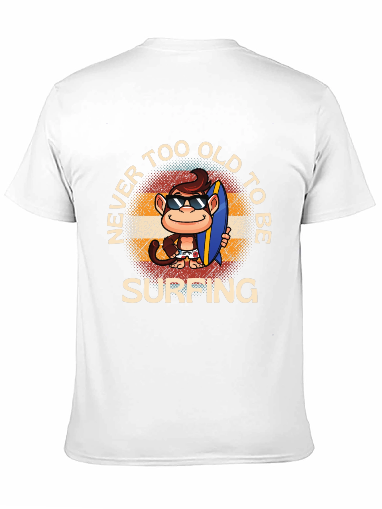 Never Too Old to Surf Monkey T-Shirt