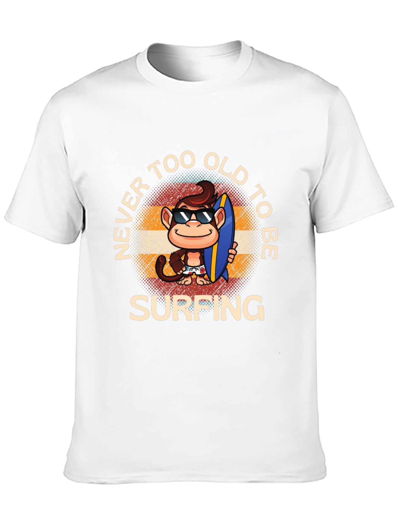 Never Too Old to Surf Monkey T-Shirt