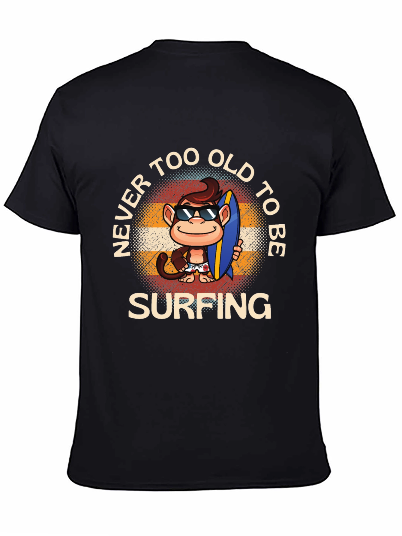 Never Too Old to Surf Monkey T-Shirt