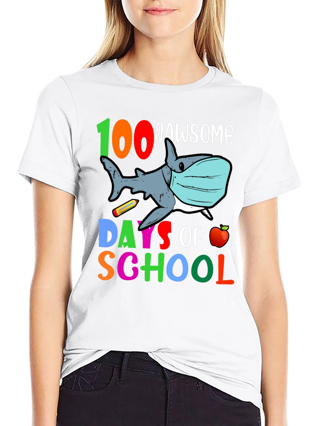 100 Days of School Jaw-some Shark T-Shirt