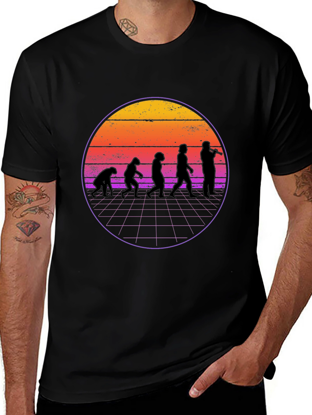 Evolution Musician T-Shirt Retro Style