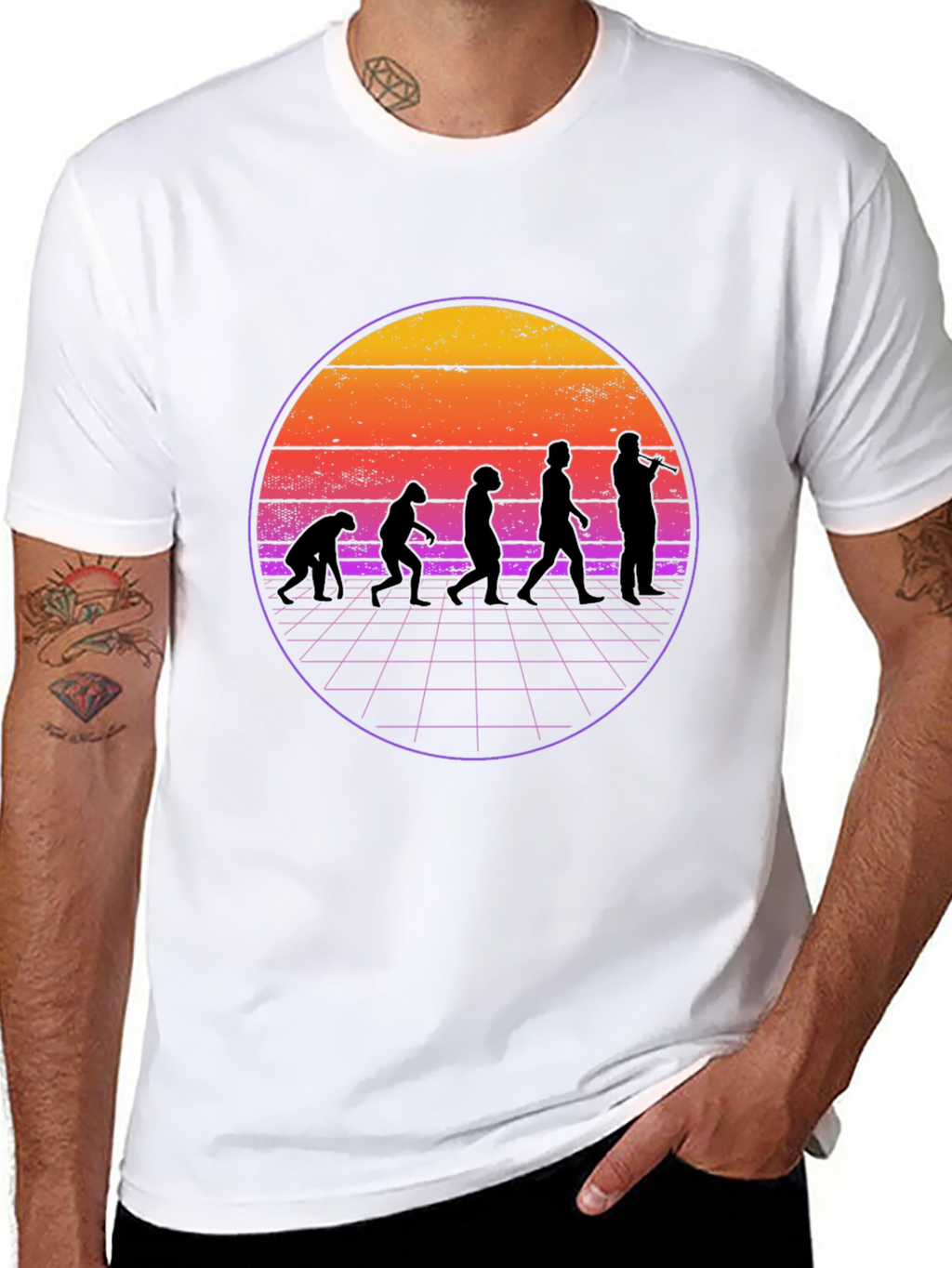 Evolution Musician T-Shirt Retro Style