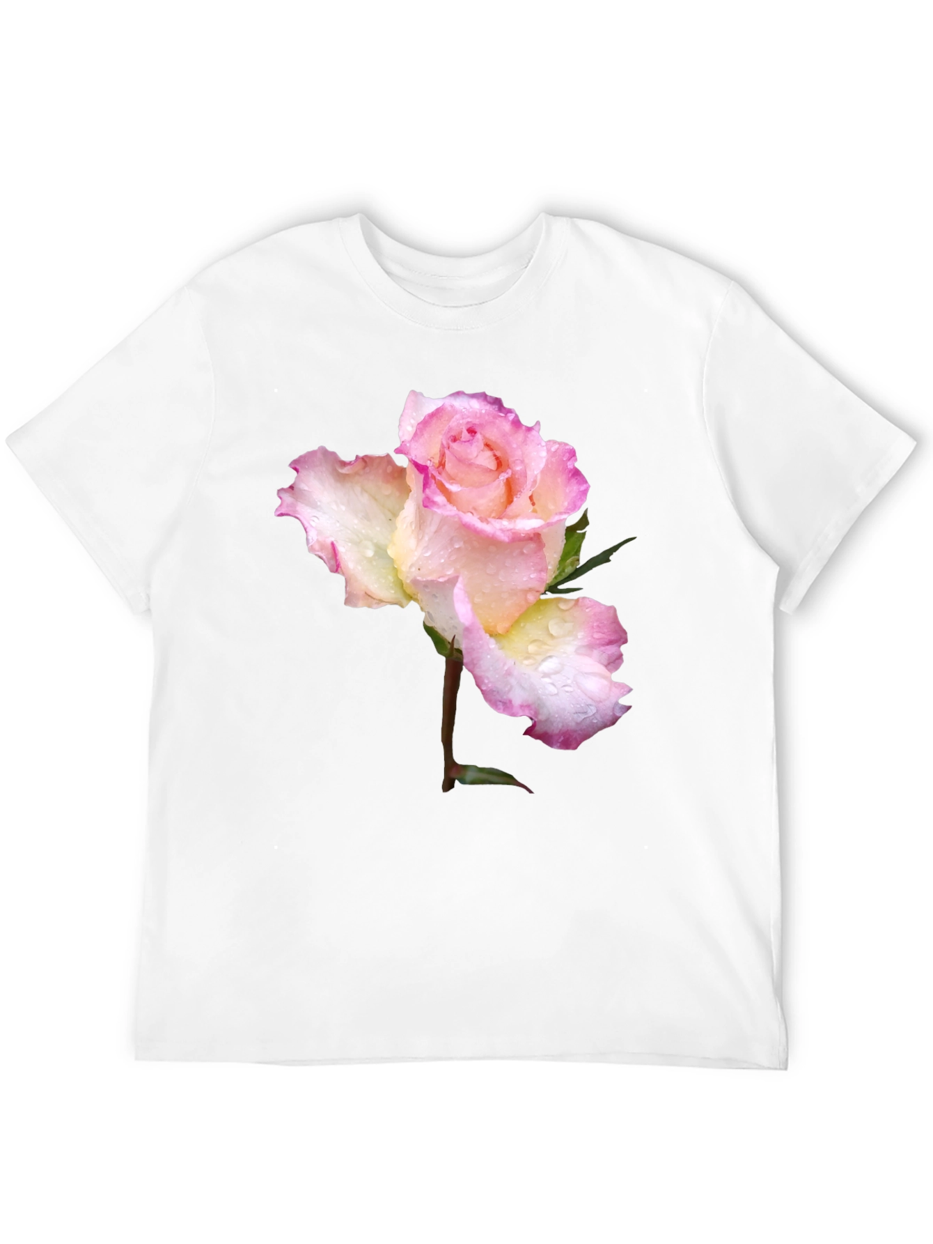 Rose Blossom Graphic T-Shirt - Elegant Floral Design