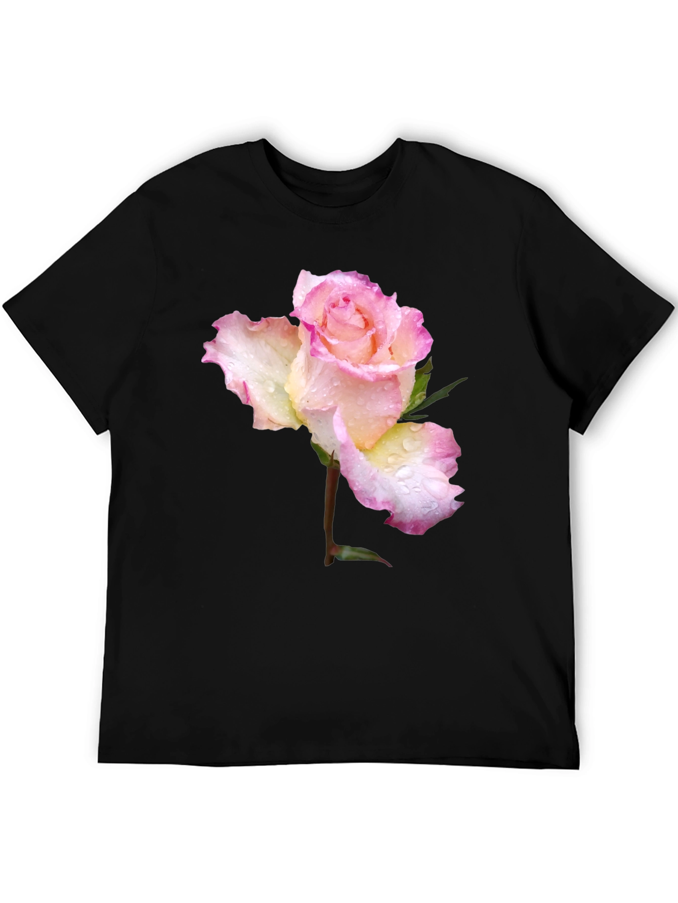 Rose Blossom Graphic T-Shirt - Elegant Floral Design
