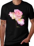 Rose Blossom Graphic T-Shirt - Elegant Floral Design
