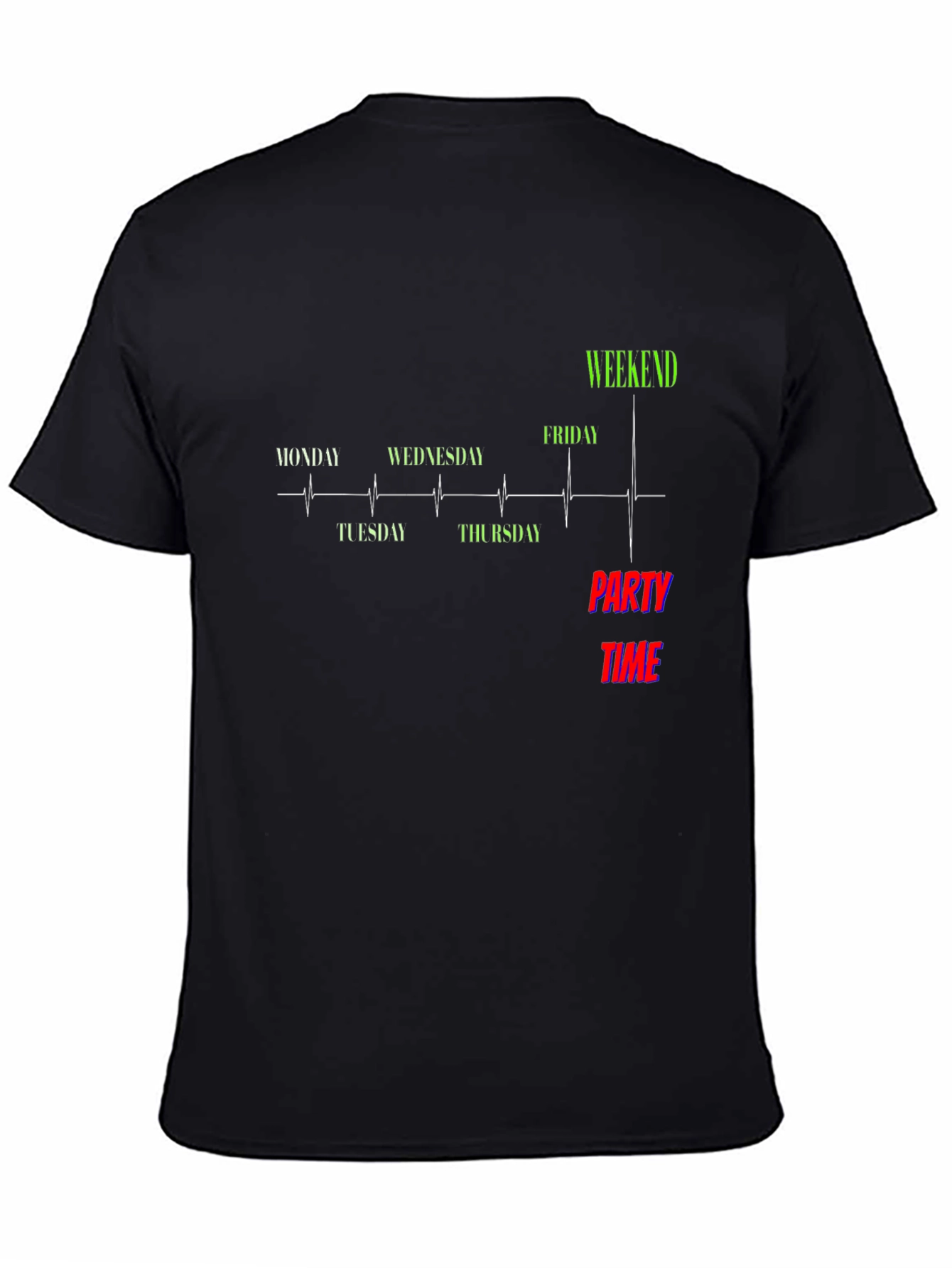 Weekend Party Time Graphic Tee - Black