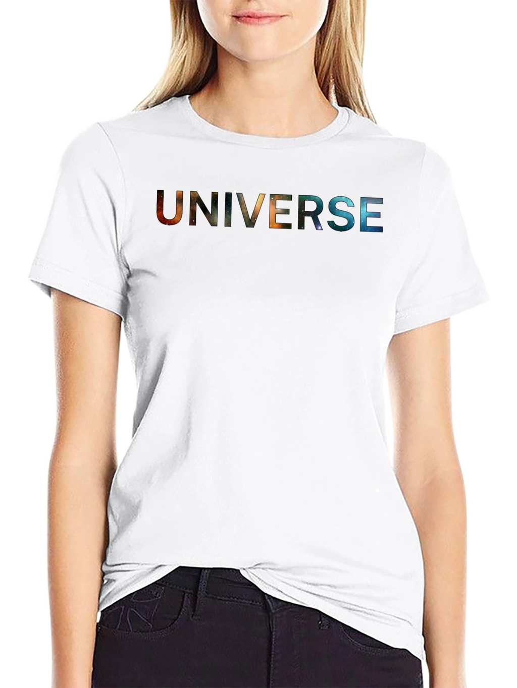 Universe Graphic Print Black T-Shirt