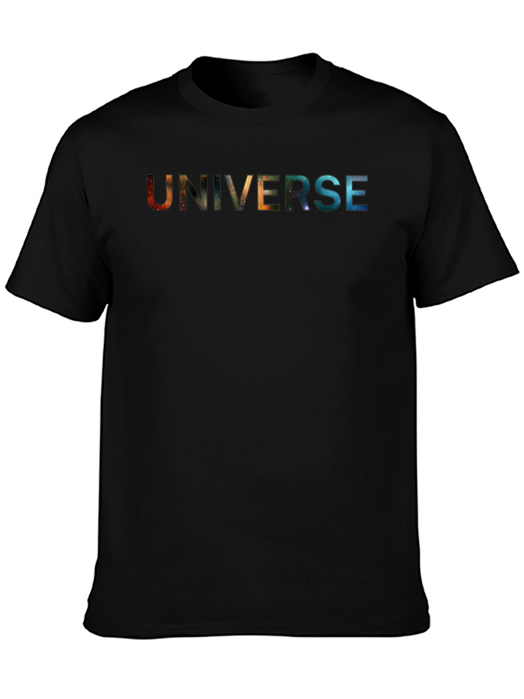 Universe Graphic Print Black T-Shirt