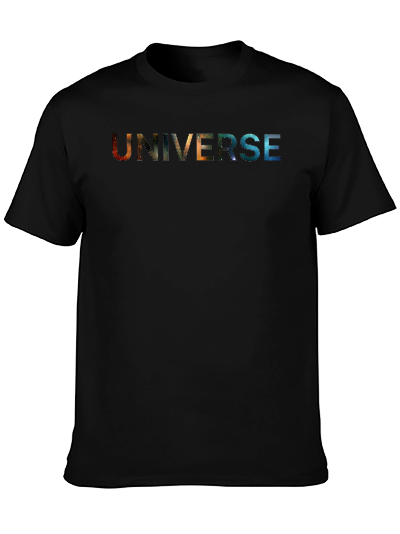 Universe Graphic Print Black T-Shirt