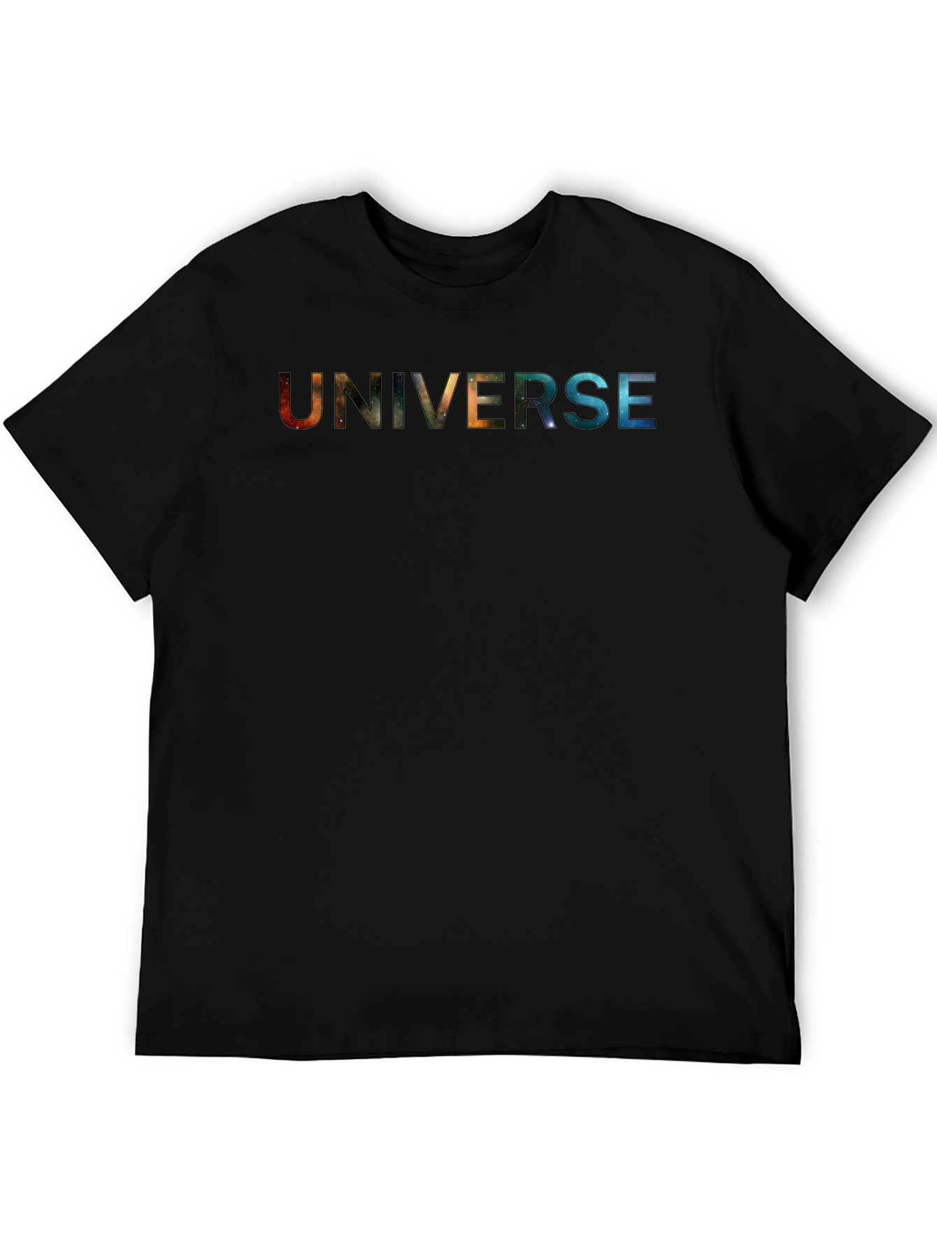 Universe Graphic Print Black T-Shirt